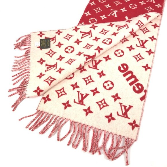 LOUIS VUITTON Red Scarf - Picture 4 of 10